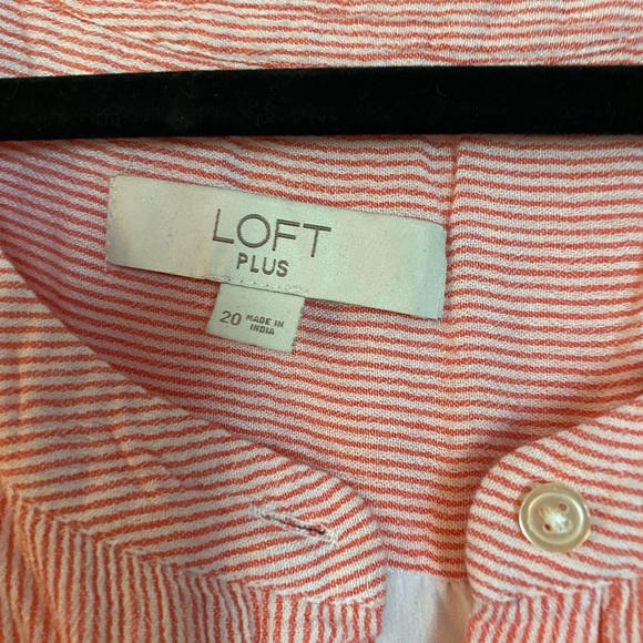 NWT LOFT Plus Striped Sleeveless Shirtdress size 20 - Picture 4 of 9